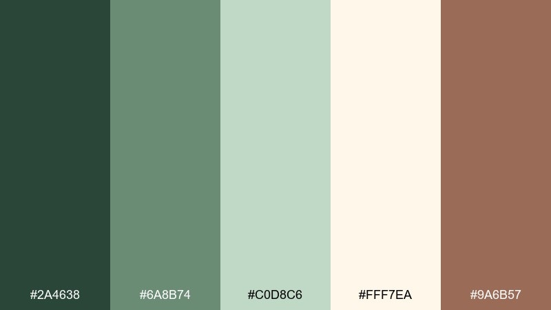dewdrop sage fairy forest color palette with hex codes