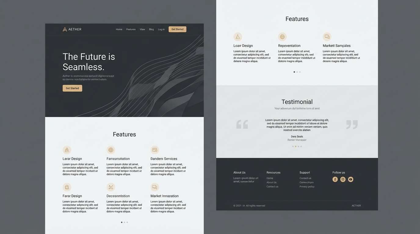tech landing ui mockup