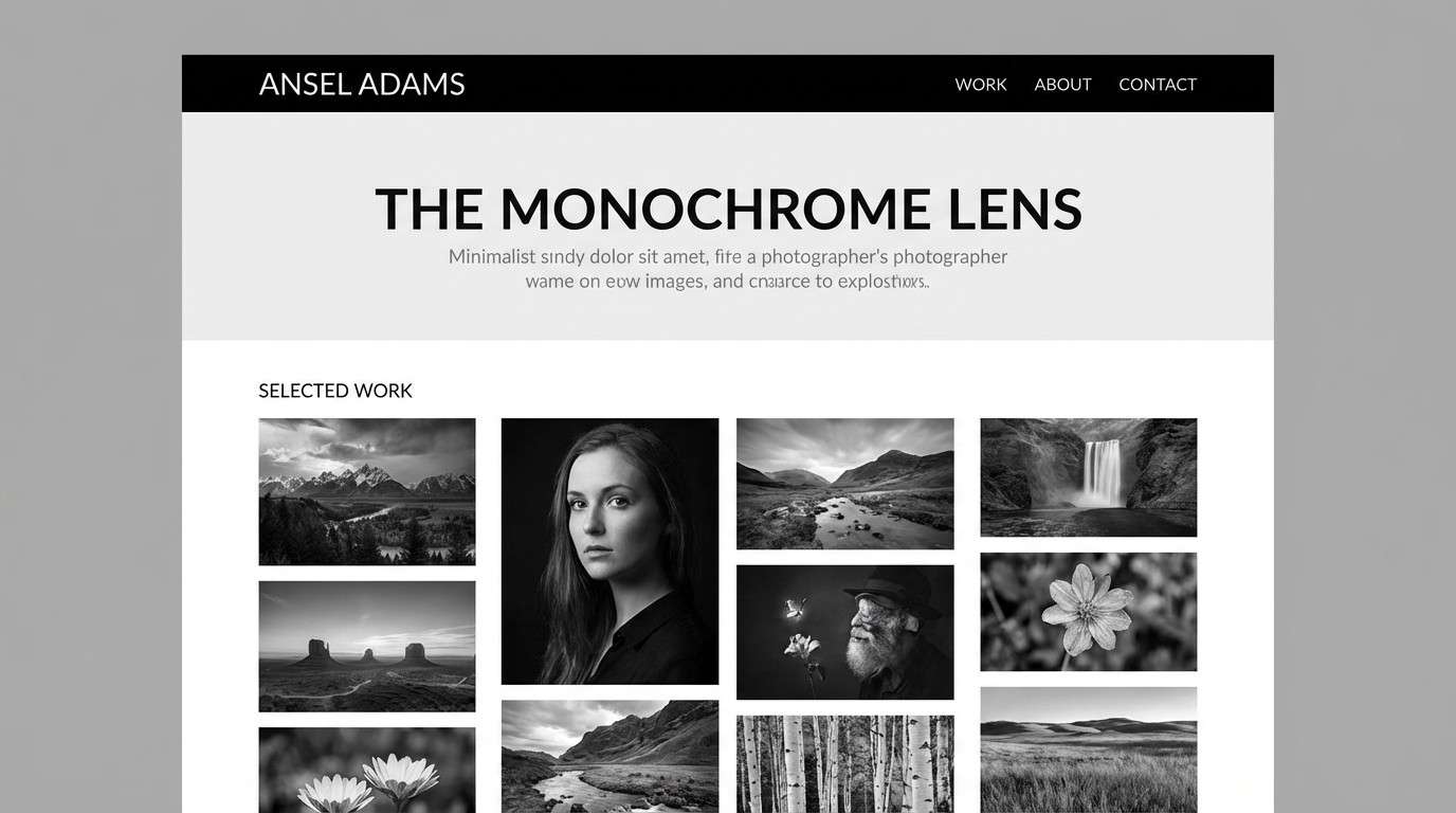 photography portfolio ui