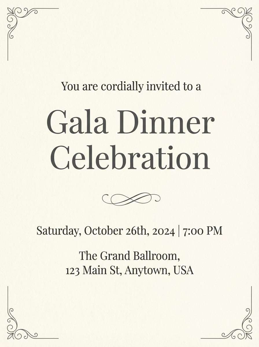 dinner event invitation