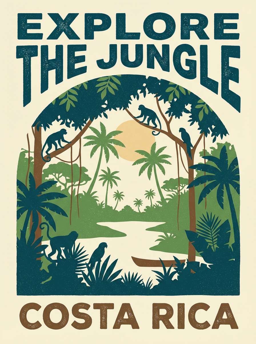 jungle travel poster