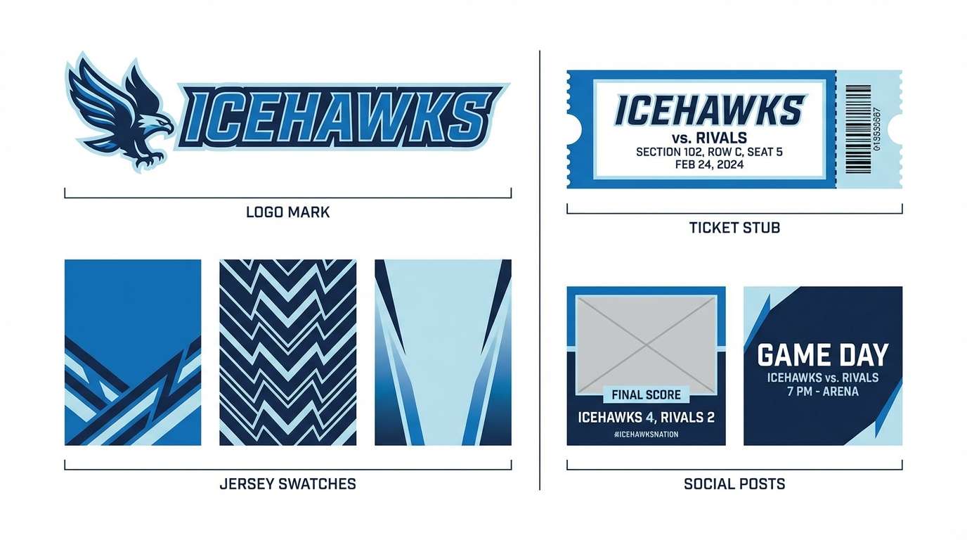 sports branding board layout