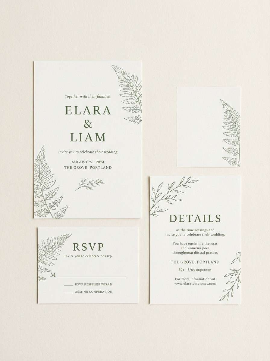 fern wedding invitation