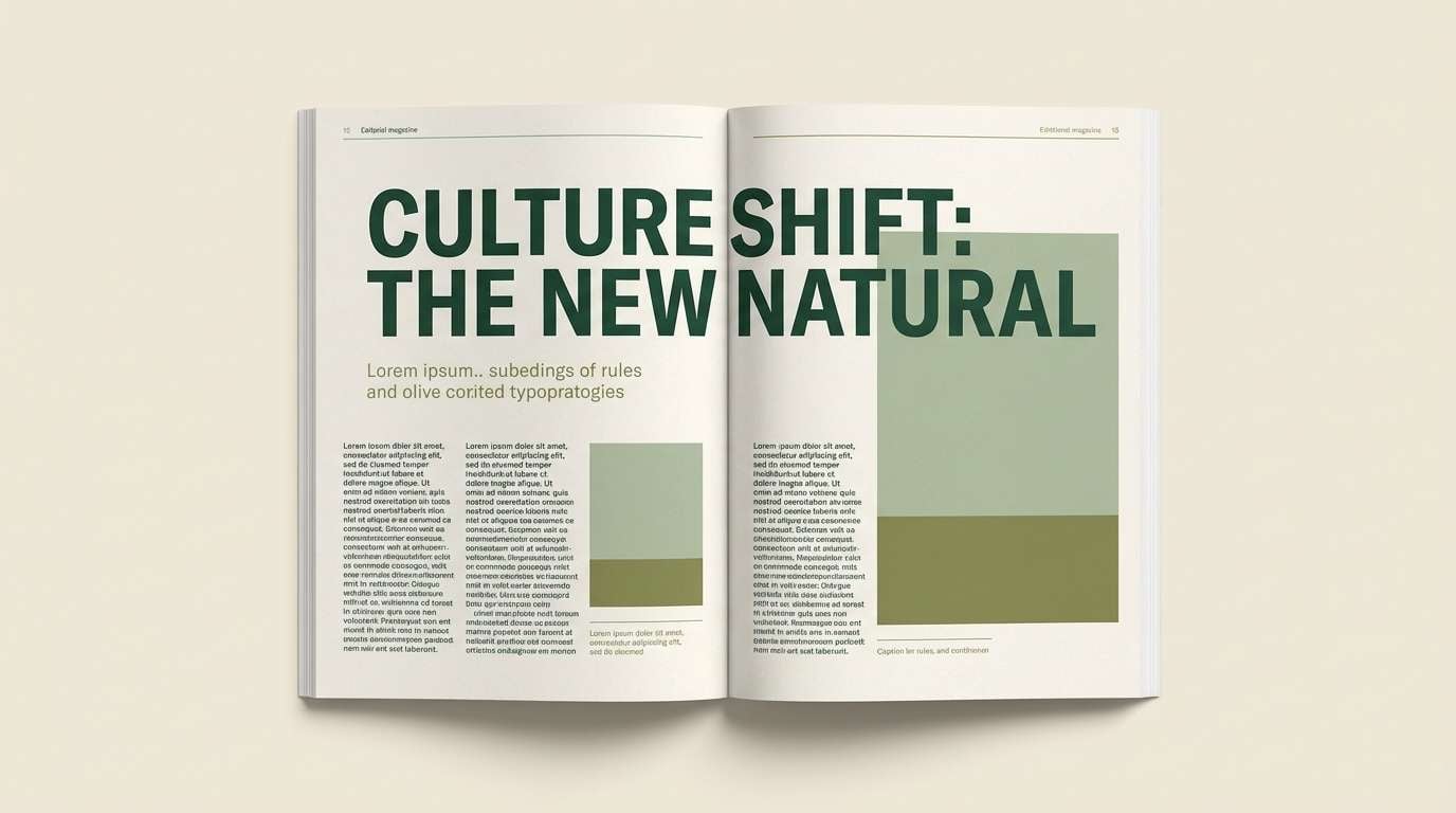 green editorial magazine layout