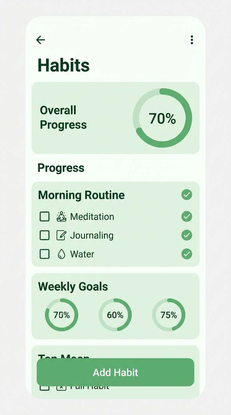 green habit tracker ui