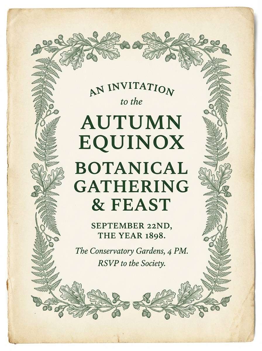 antique green invitation