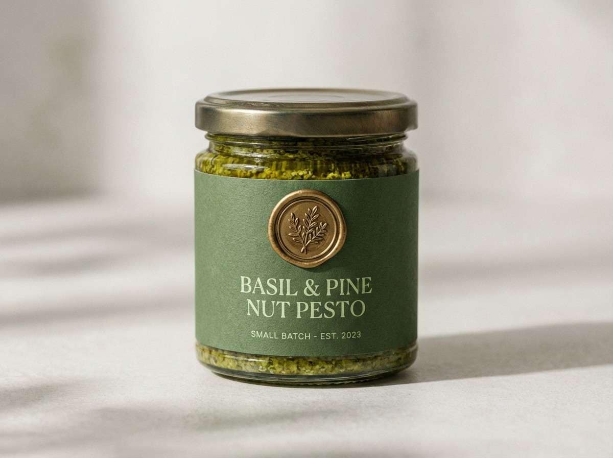 basil green food label