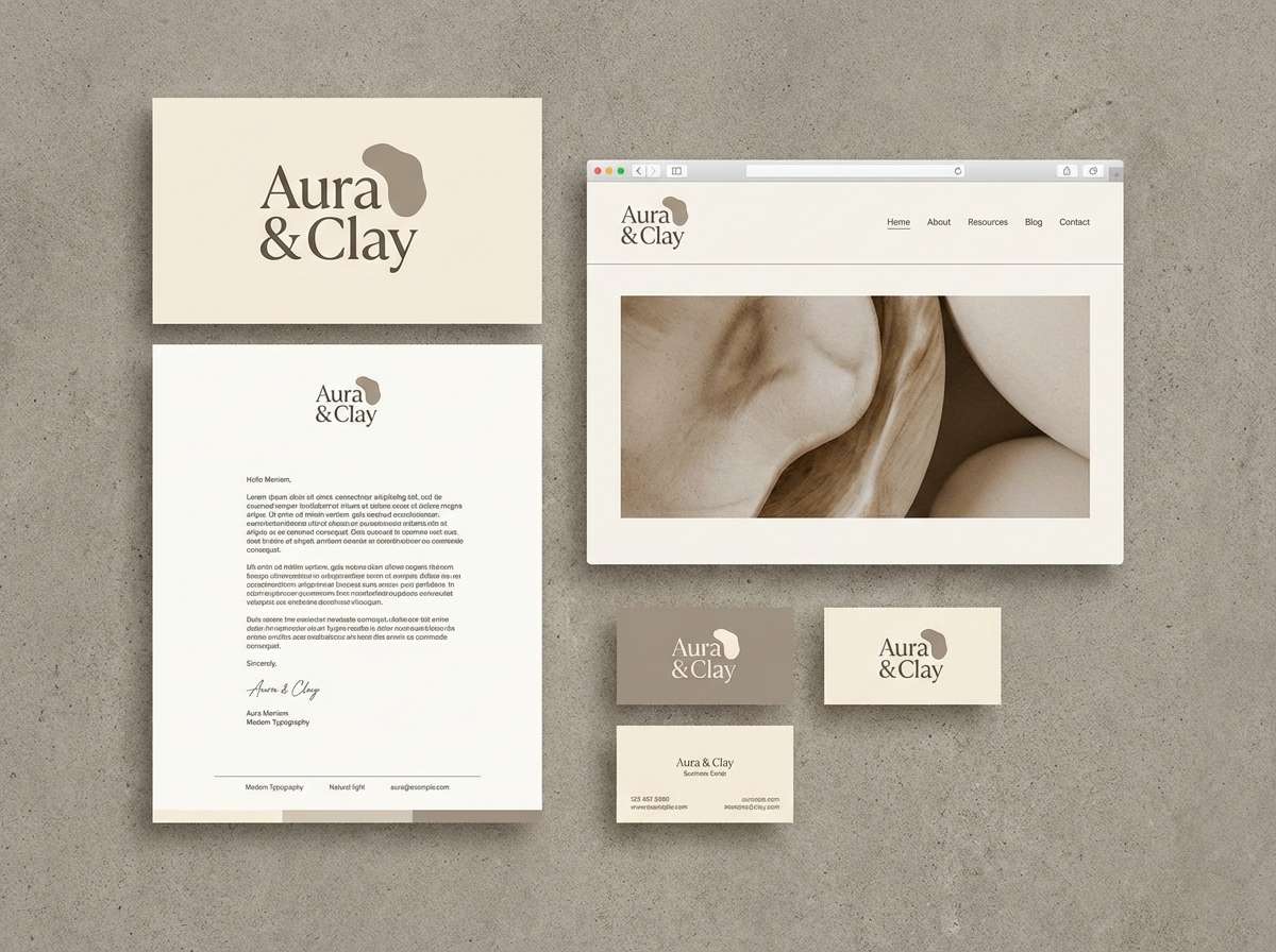 minimal brand identity mockup