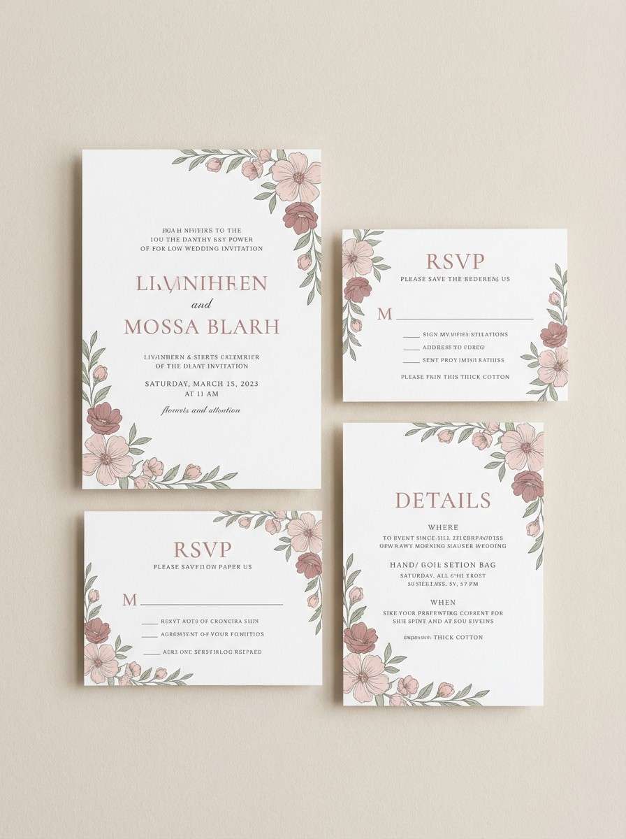 blush wedding invitation design