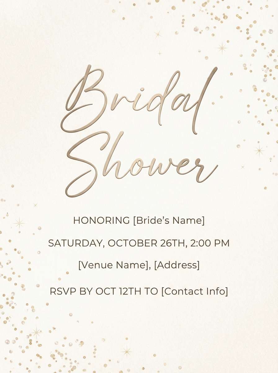 champagne bridal shower flyer