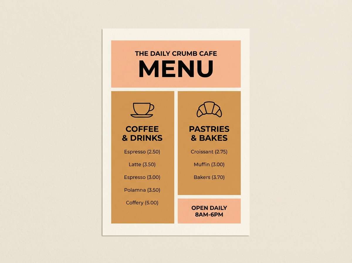 peach cafe menu layout