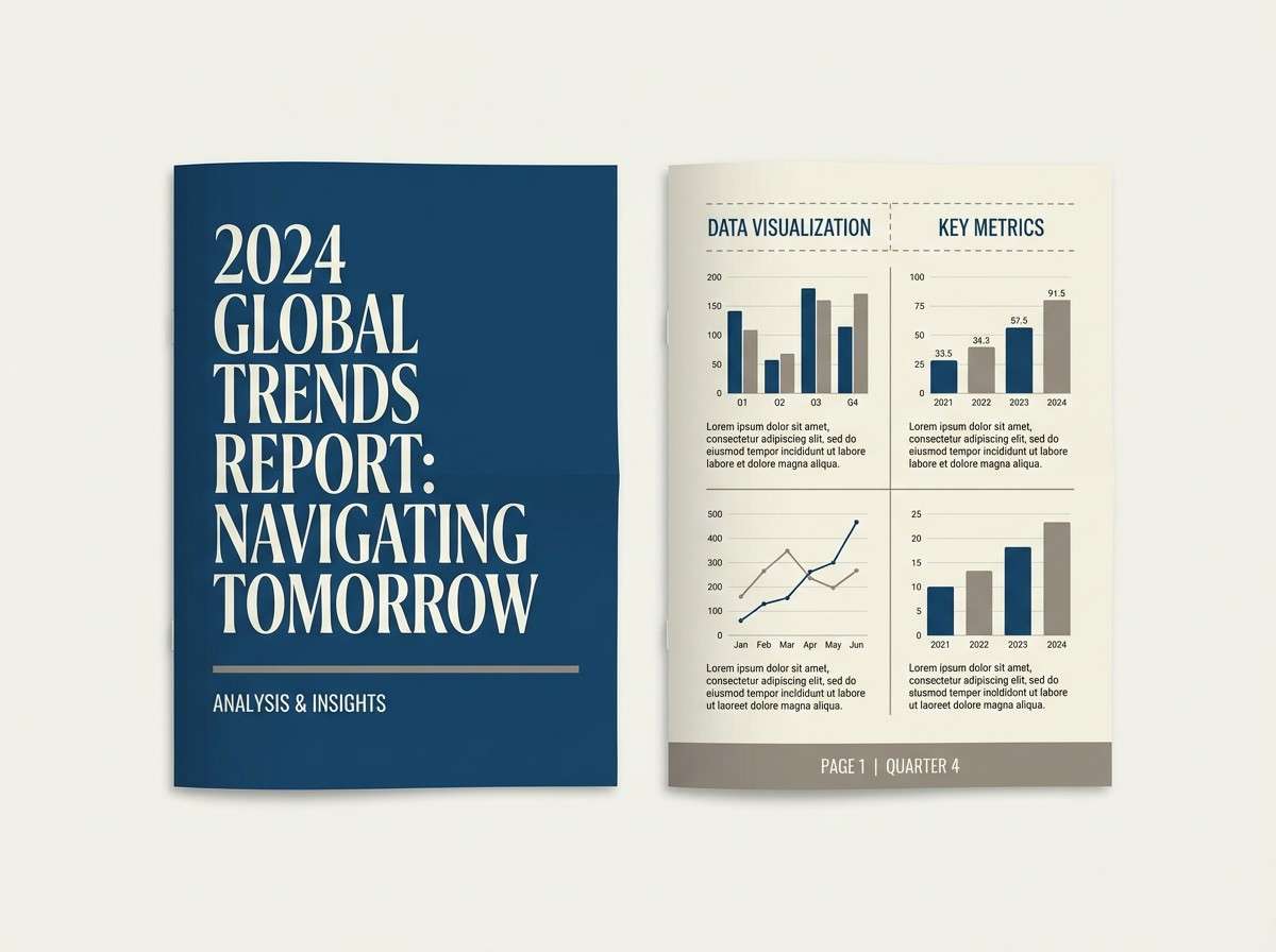 clean report layout in navy