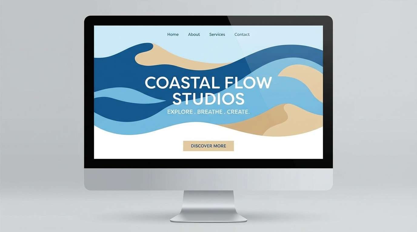 coastal hero banner in blues