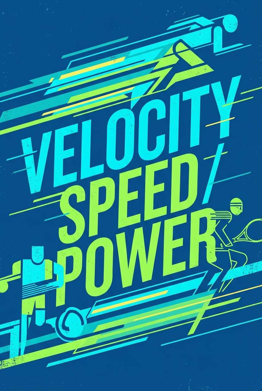 neon sports poster in navy