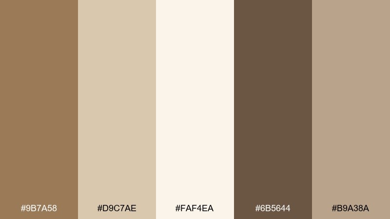 dune minimal dark tan color palette with hex codes