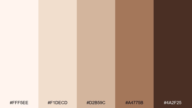 dune roast seashell color palette with hex codes