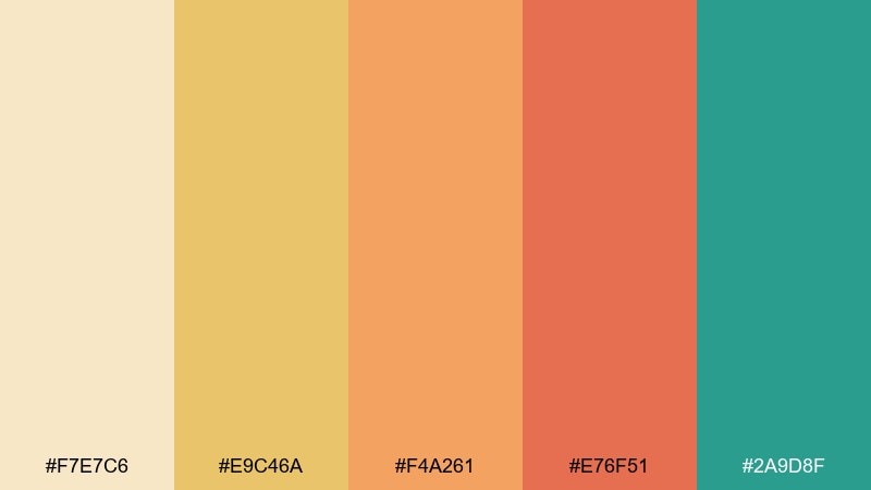 dune sunrise color palette with hex codes