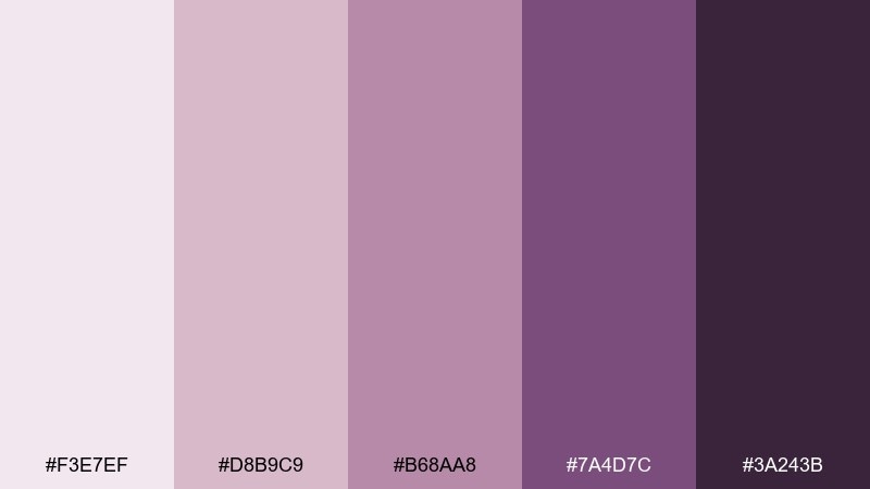dusk mauve iris color palette with hex codes
