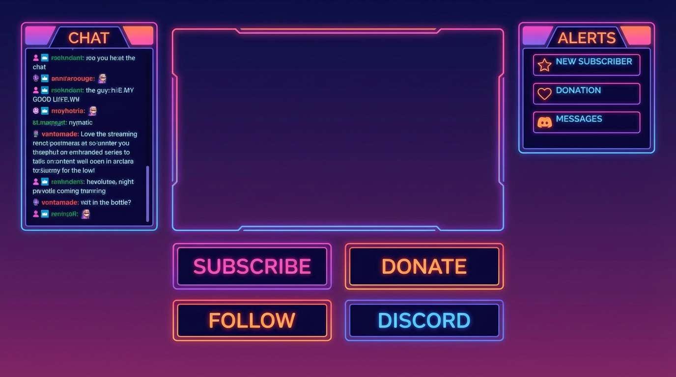 neon streaming overlay ui