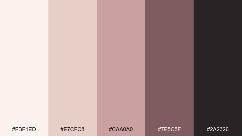 dusk rose tea hygge color palette with hex codes