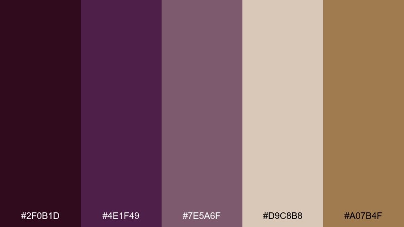 dusk vineyard purple wine color palette with hex codes