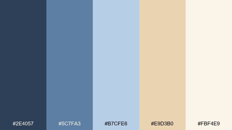 dusty azure biscuit color palette with hex codes