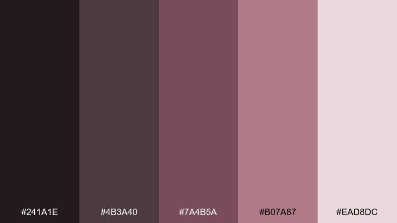 dusty burgundy steel industrial color palette with hex codes