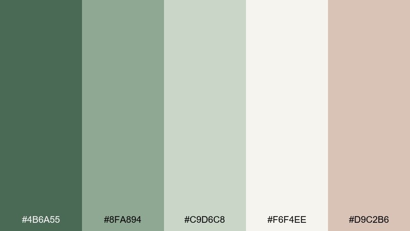 dusty fern pastels fern color palette with hex codes