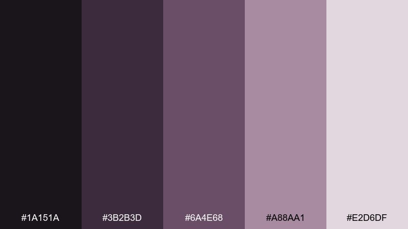dusty lilac drapes haunted mansion color palette with hex codes