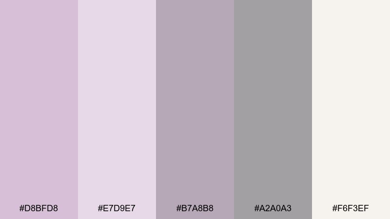 dusty lilac minimal thistle color palette with hex codes