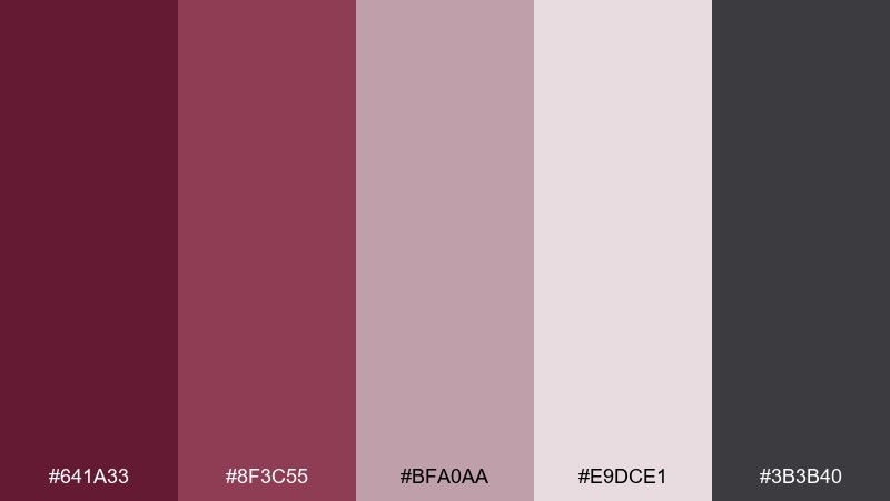 dusty mauve color palette with hex codes
