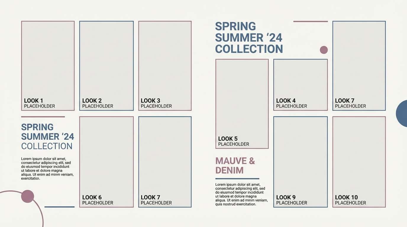 dusty mauve lookbook layout