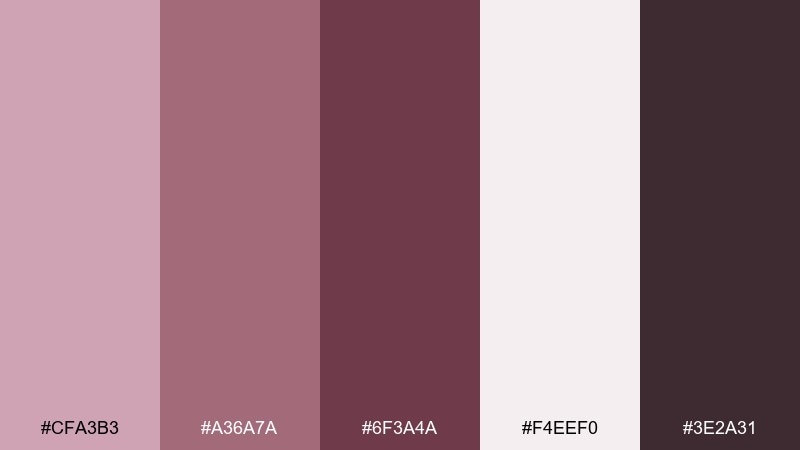 dusty mauve love color palette with hex codes