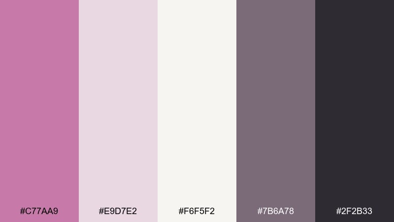 dusty mauve minimal orchid color palette with hex codes