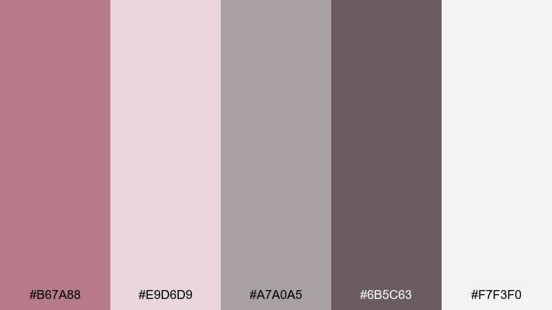 dusty mauve neutrals puce color palette with hex codes