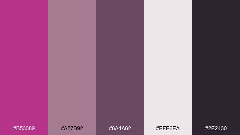 dusty mauve studio fandango color palette with hex codes
