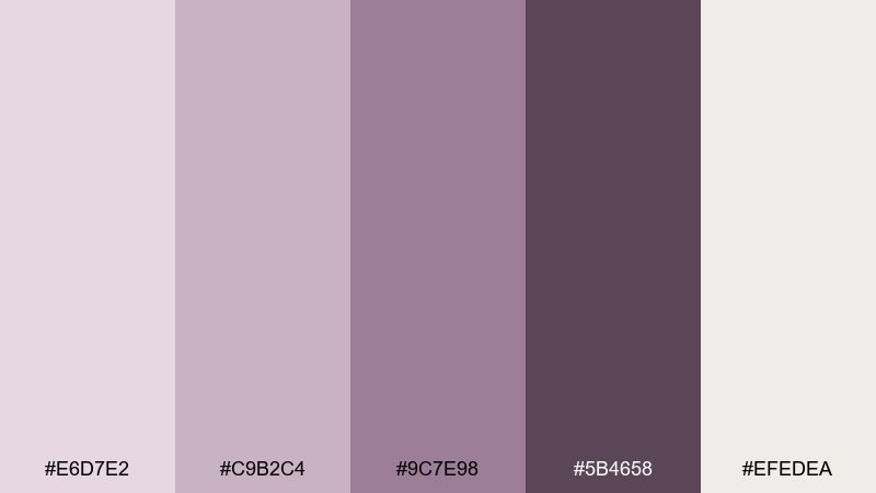 dusty mauve studio color palette with hex codes
