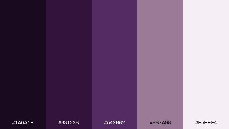 dusty mauve velvet dark violet color palette with hex codes