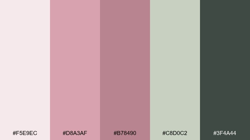 dusty mauve workspace rose garden color palette with hex codes
