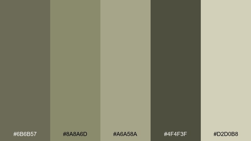 dusty olive ground drab color palette with hex codes