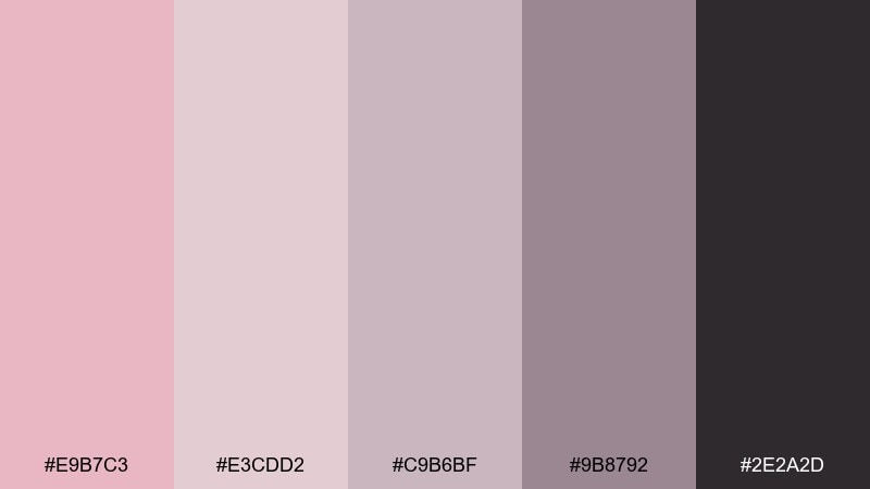 dusty pink minimal color palette with hex codes