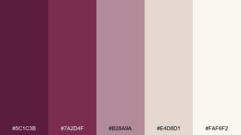 dusty plum linen color palette with hex codes