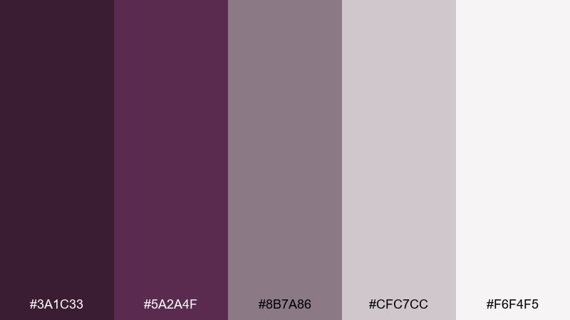dusty plum neutral color palette with hex codes