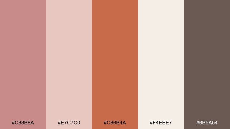dusty rose adobe color palette with hex codes