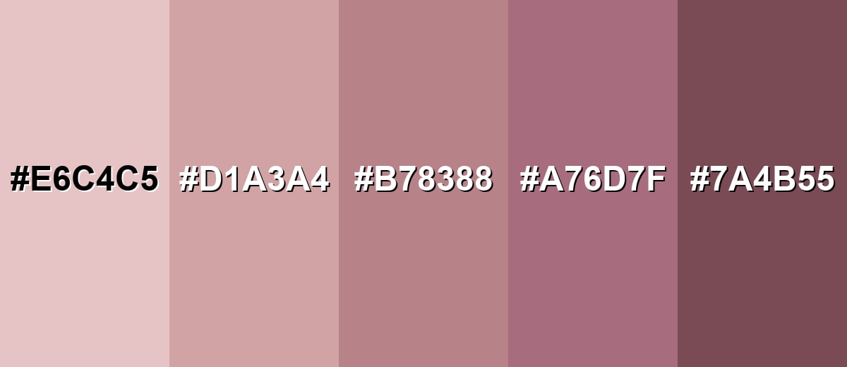 shades and variations of dusty-rose-color