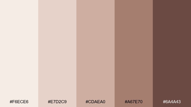 dusty rose mocha pale brown color palette with hex codes