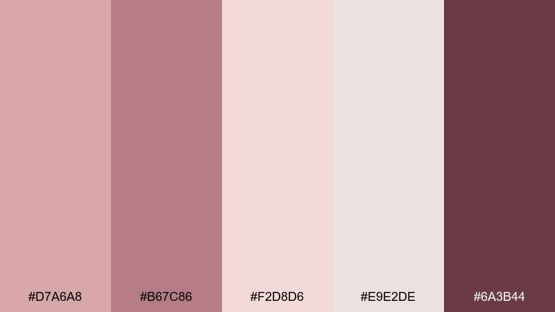 dusty rose quartz color palette with hex codes