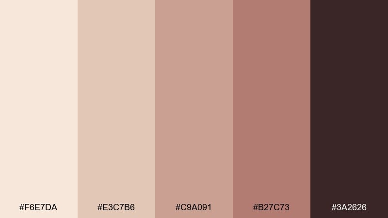 dusty rose sand color palette with hex codes