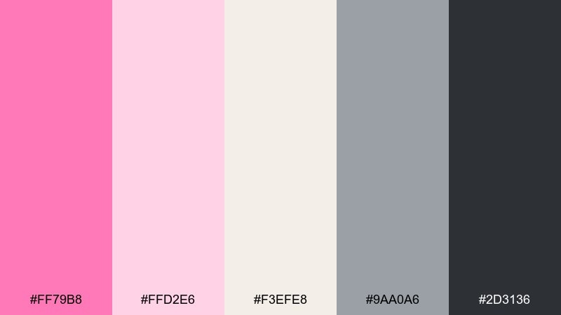dusty rose studio candy pink color palette with hex codes