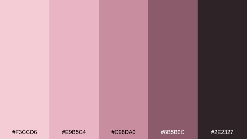 dusty rose studio pale pink color palette with hex codes